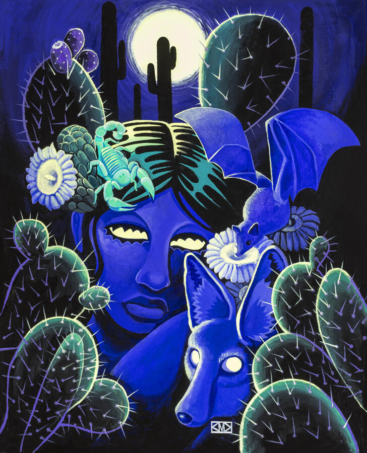 Night in the Sonoran (2023) Acrylic on canvas