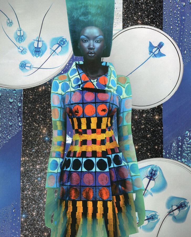 Royal Blue (2023) Collage on paper