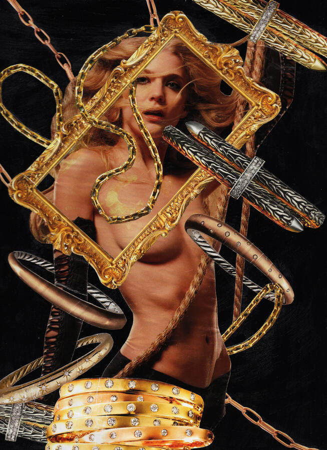 Ropes & Chains (2024) Collage & acrylic on cardboard