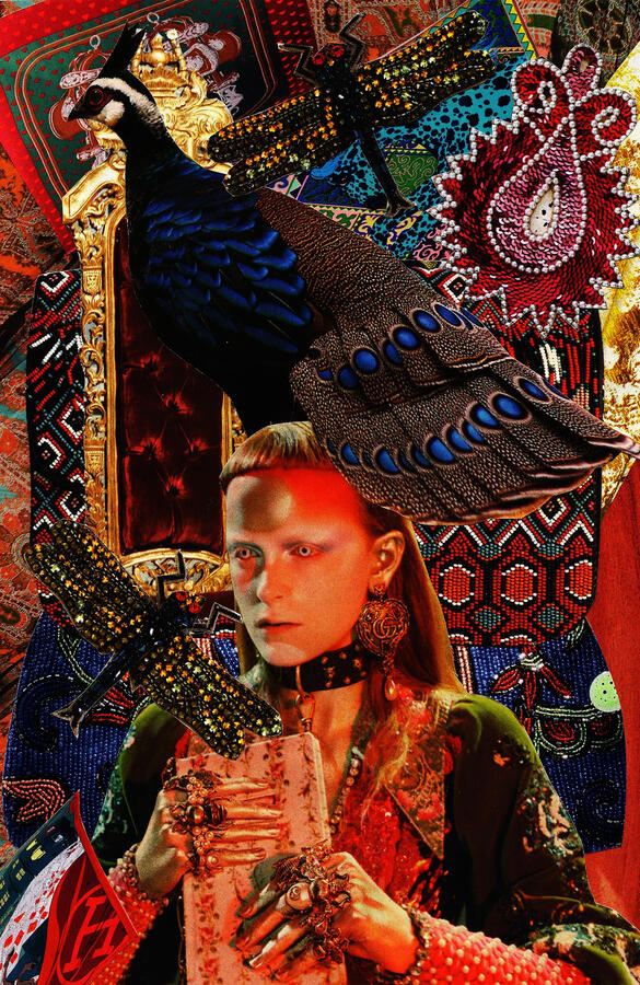 Beaded & Billowing (2023) Collage on paper