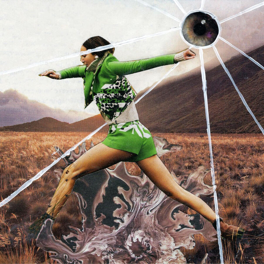 Hazel (2023) Collage on paper, acrylic