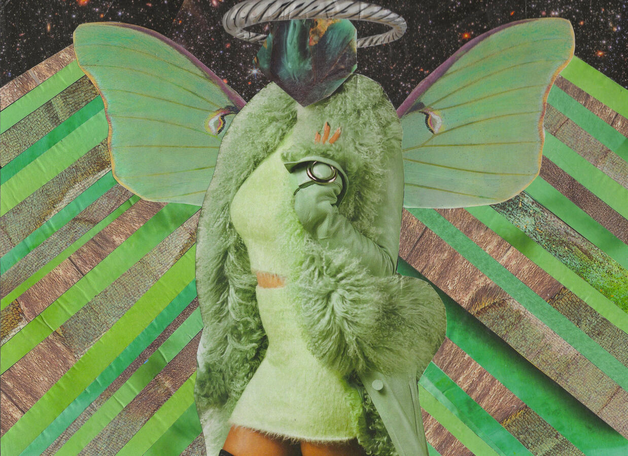 Space Angel (2024) Collage on paper