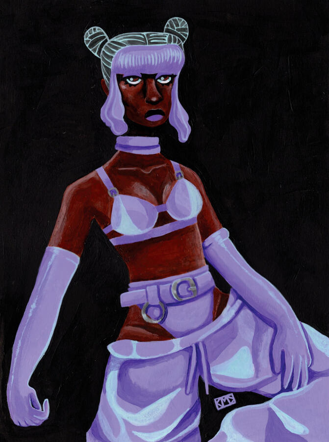 Lavender (2023) Acrylic &amp; gouache on paper