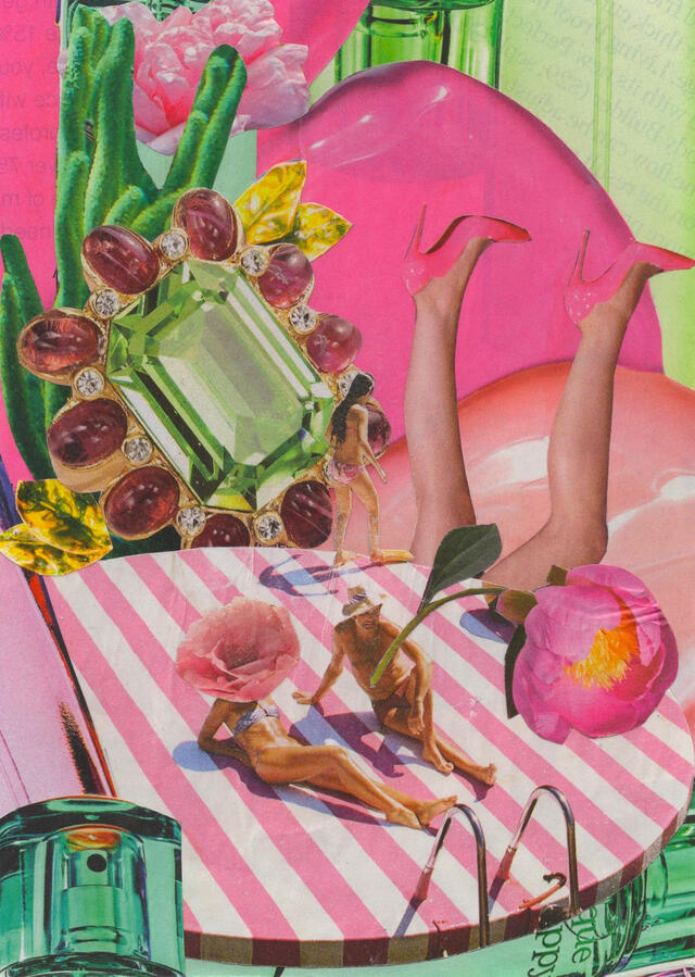 Poolside (2024) Collage on paper