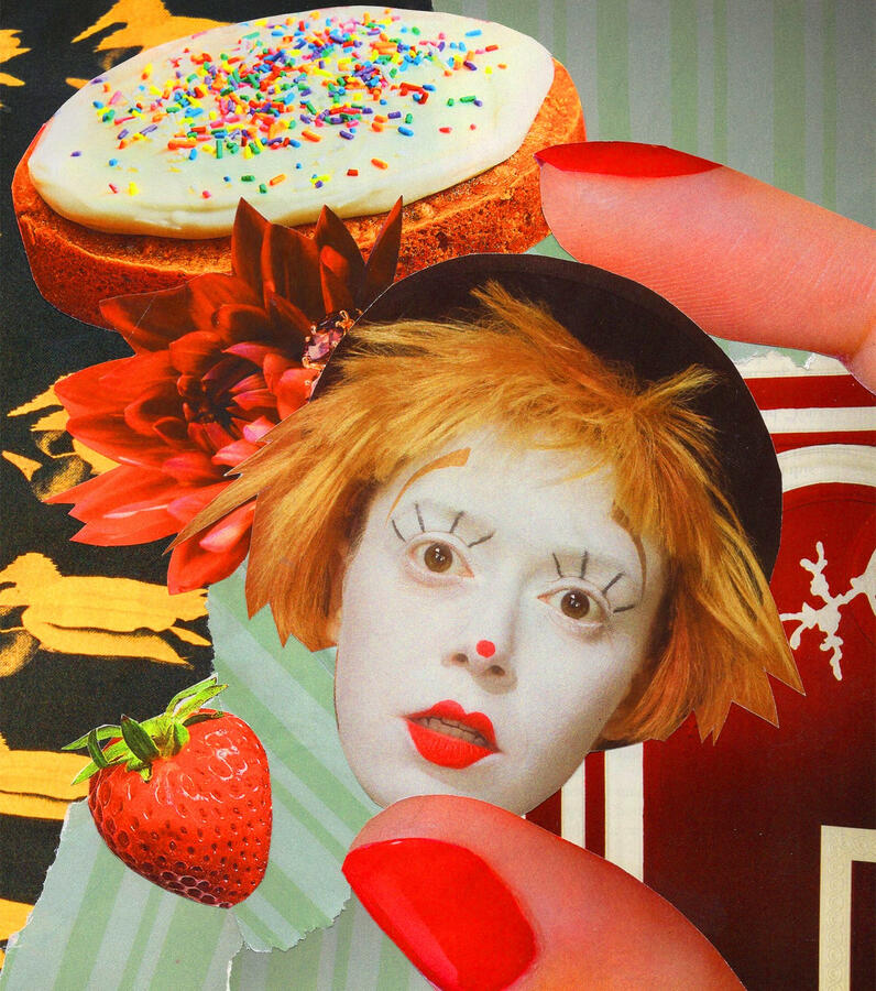 Clown Collage I (2023) Collage on paper