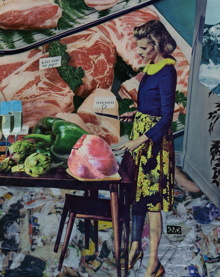 Dinner is Served (2024) Collage on paper