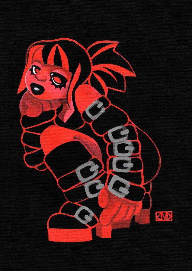 Vibrancies: Scarlet (2024) Acrylic on canvas