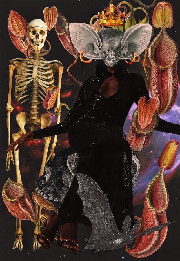 Bat Queen (2023) Collage on paper
